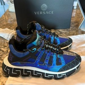 Versace - Trigreca Sneakers.  Royal blue + Purple